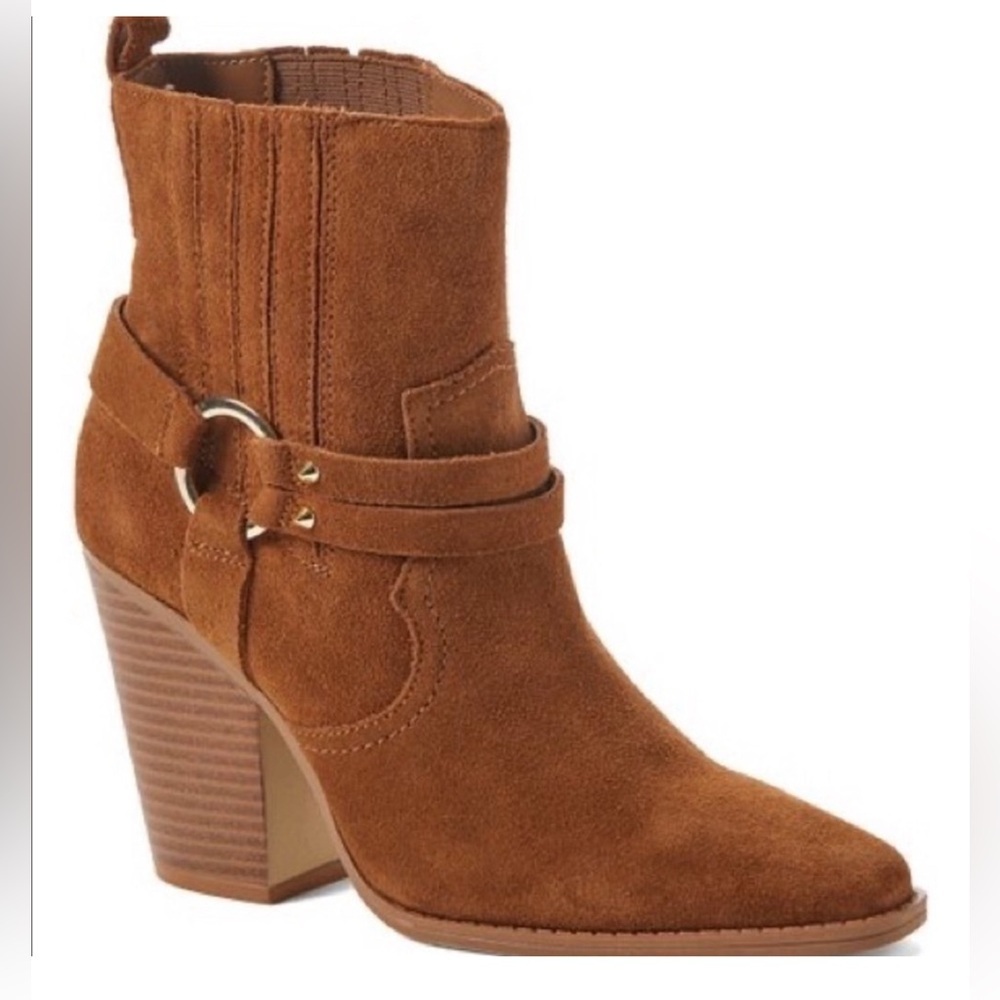 ALDO Brends suede leather ankle bootie cognac size 10New